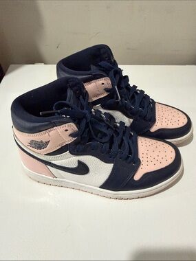 Nike Women's High-Top Sneakers in Pink, Navy & White